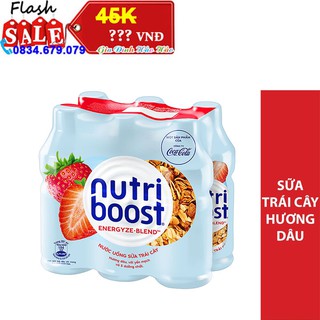 Lốc 6 Chai Sữa Nutriboost Thế Hệ Mới Hương Dâu x Chai 180ml