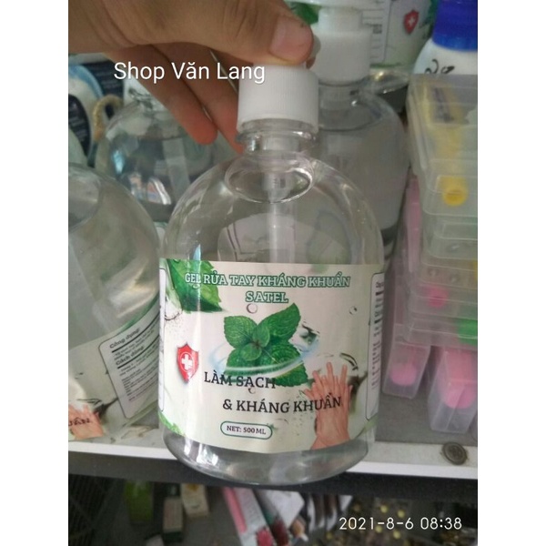 Gel rửa tay khô - Nước rửa tay làm sạch kháng khuẩn satel chai 500ml