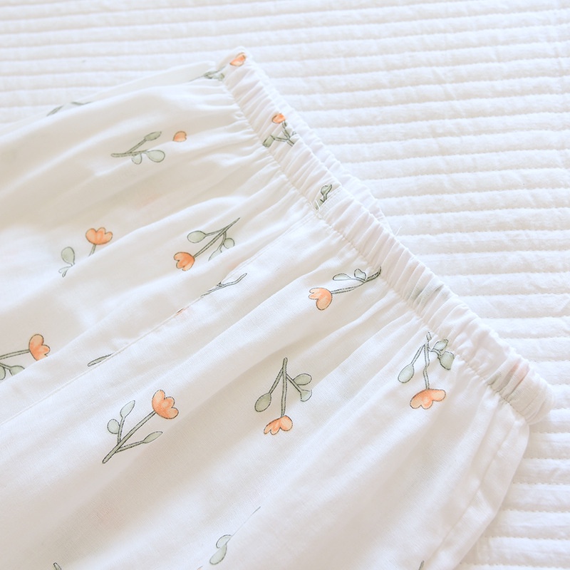 Đồ bộ ngủ mùa hè dễ thương vải xô thoáng mát ❤ Pijama hè Nụ Hoa - Freeship - IVY396