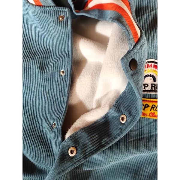 Áo khoác bomber bóng chày chất len tăm dáng unisex form rộng