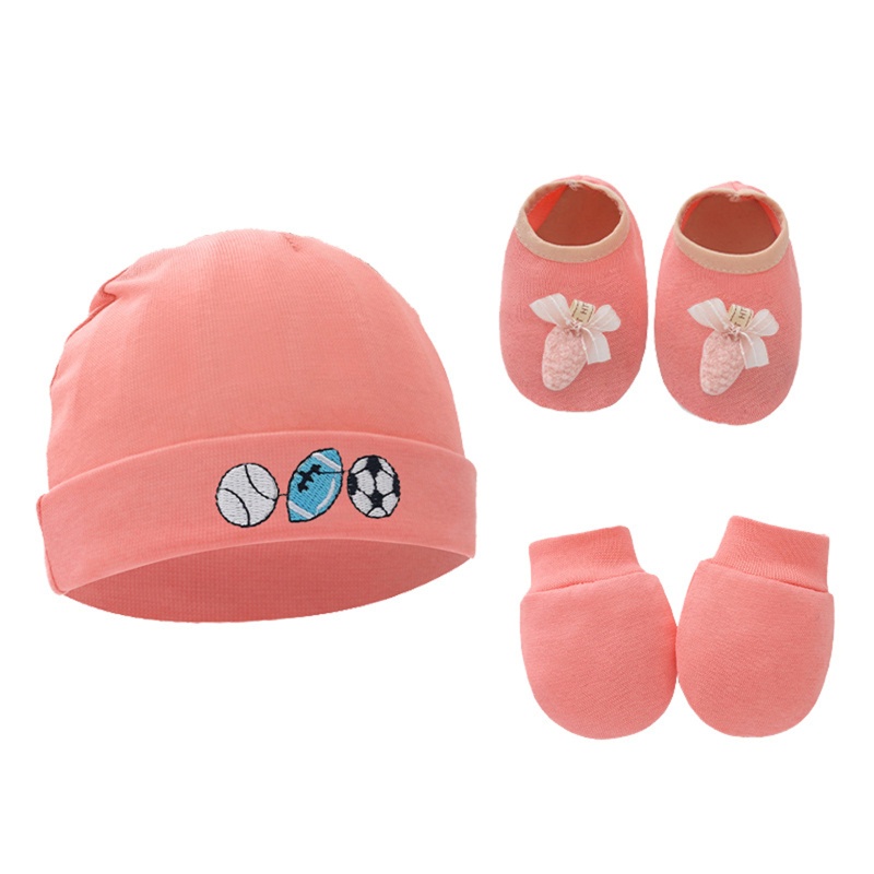 Bộ Vỏ Cotton Bọc Găng Tay / Mũ Giữ Ấm Chân Dành Cho Bé Sơ Sinh