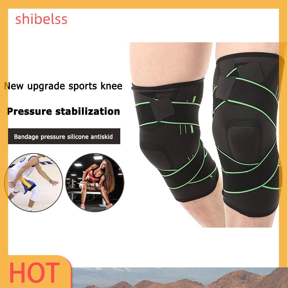 （ʚshibelss）1pc Fitness Running Cycling Bandage Elastic Sports Knee Support Braces Pad