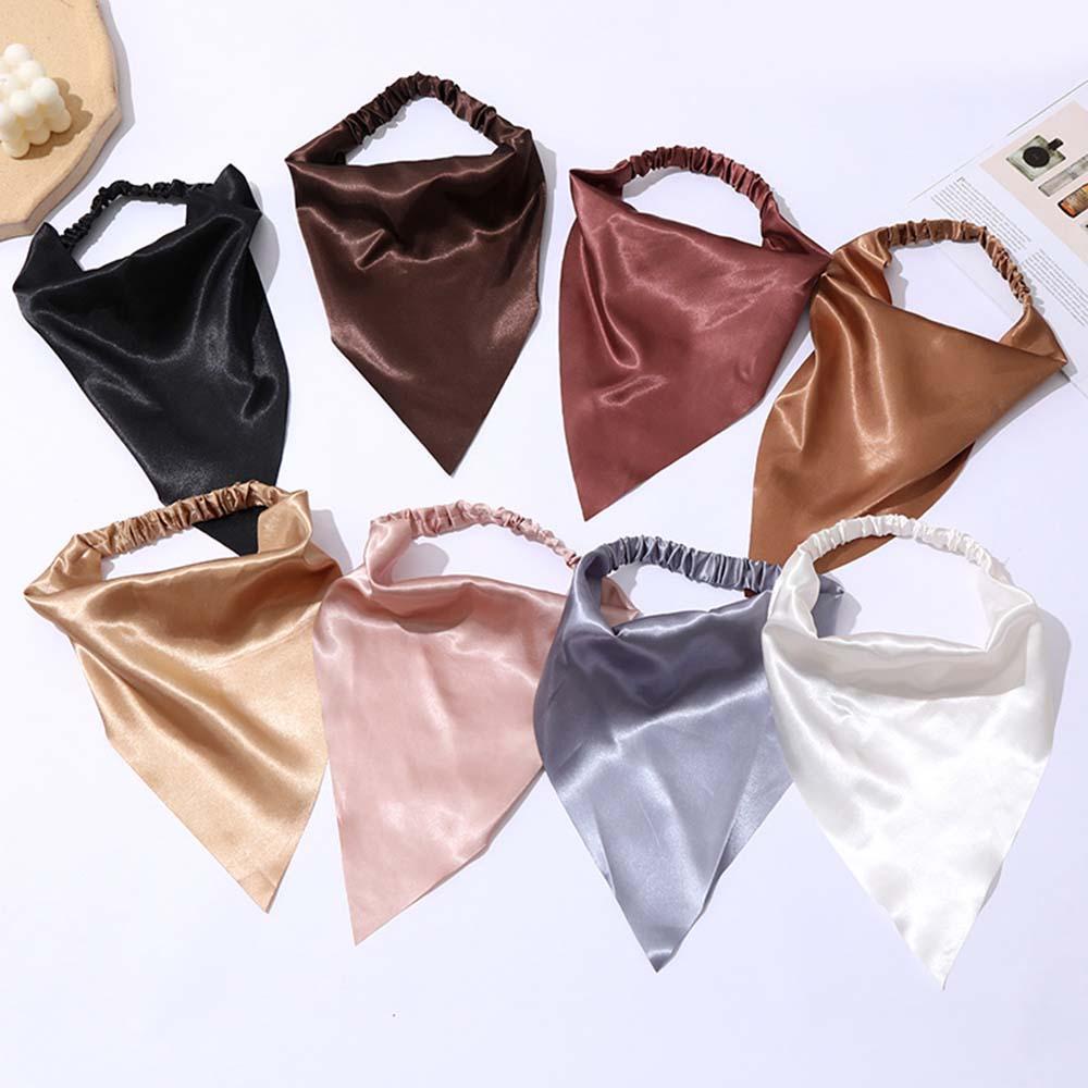 Băng Đô Cài Tóc Lụa Satin Hình Tam Giác Lấp Lánh