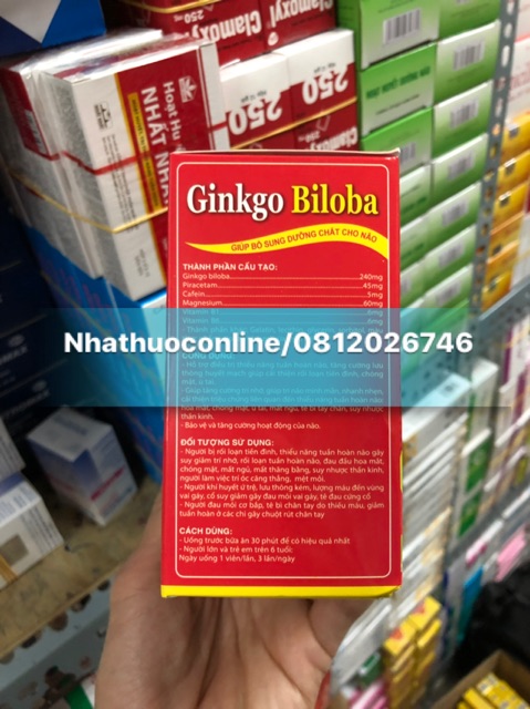 BỔ NÃO GINKGO BILOBA(sản phẩm này không phải là thuốc không có tác dụng thay thế thuốc chữa bệnh)