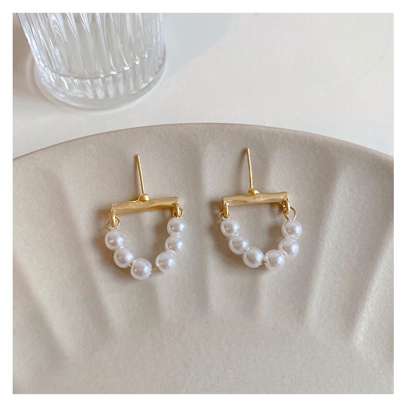 Khuyên Tai Tròn Đính Ngọc Trai Phong Cách Hàn Quốc Mới 2022 S925