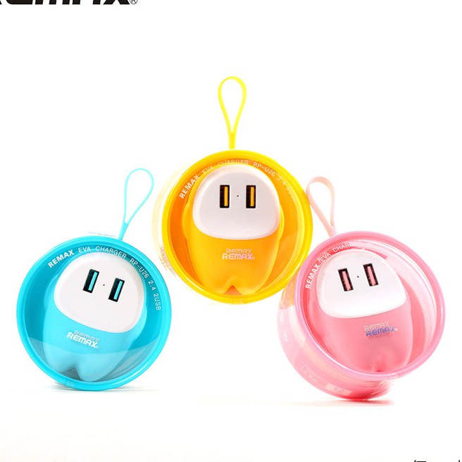 Củ sạc Remax RP-U26 2 cổng USB - Cute Color