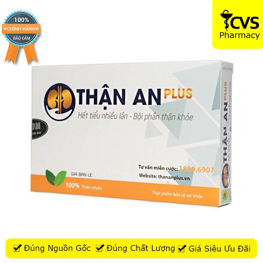 Thận An Plus - Hộp 20 viên - Giúp thận khỏe, giảm tình trạng tiểu đêm, tiểu nhiều lần - cvspharmacy