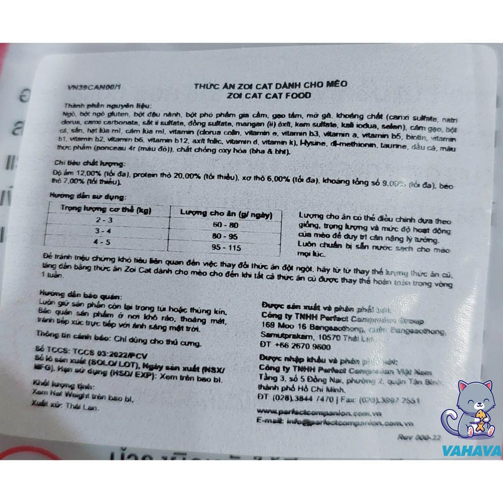 COMBO 5 Gói Thức Ăn Cho Mèo Zoi Cat gói 1kg - Hạt Cao Cấp Cho Mèo
