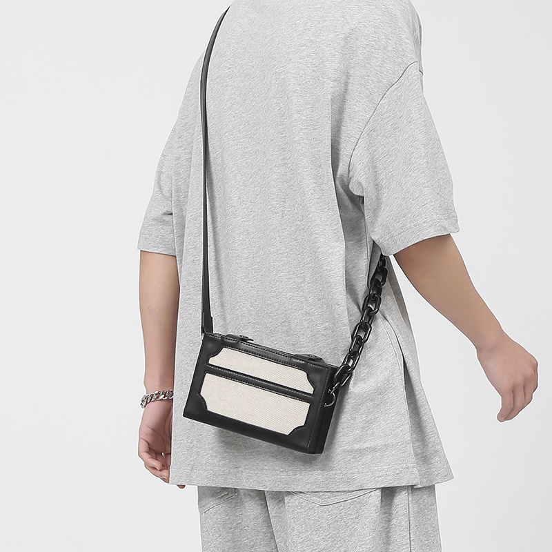 Túi da đeo chéo nam nữ unisex hình hộp chữ nhật