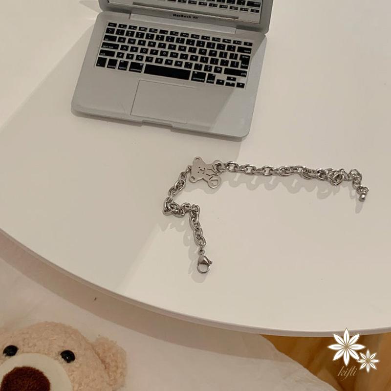 Vòng đeo tay BELLA-Bee bằng thép titan họa tiết chú gấu dễ thương