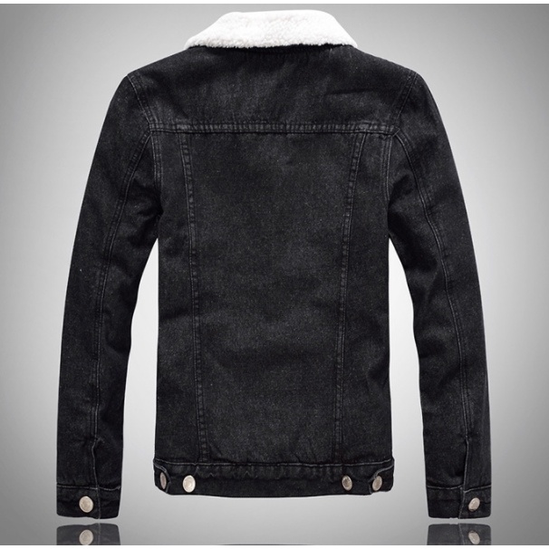 Áo khoác jeans nam lót lông đẹp chất dày dặn mặc cực ấm - Áo bò Nam lót nỉ siêu ấm, siêu đẹp