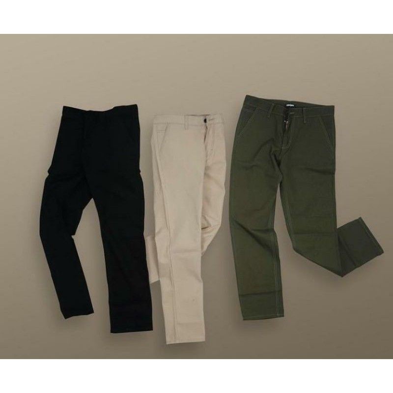 Quần Tây Vải Kaki Màu Kem Size 27-38 / S-XXXL Cho Nam
