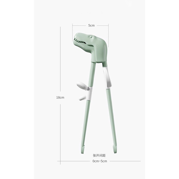 Đũa tập ăn xỏ ngón cho bé tập gắp hình khủng long xinh xắn