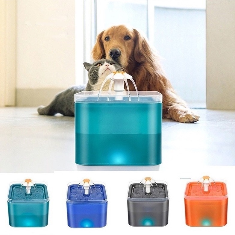 <COD>Máy uống nước tự động đài phun nước có đèn báo hết nước tự ngắt điện máy lọc nước cho chó mèo