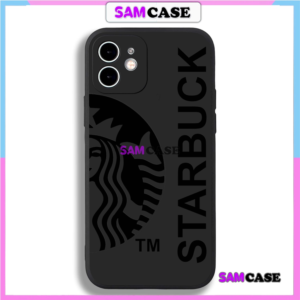 Ốp lưng iPhone Starbuck cạnh viền vuông silicon dẻo bảo vệ camera cho iphone 6/6s/7/8/X/XS/XR/11/12/13/14 Pro Plus Max