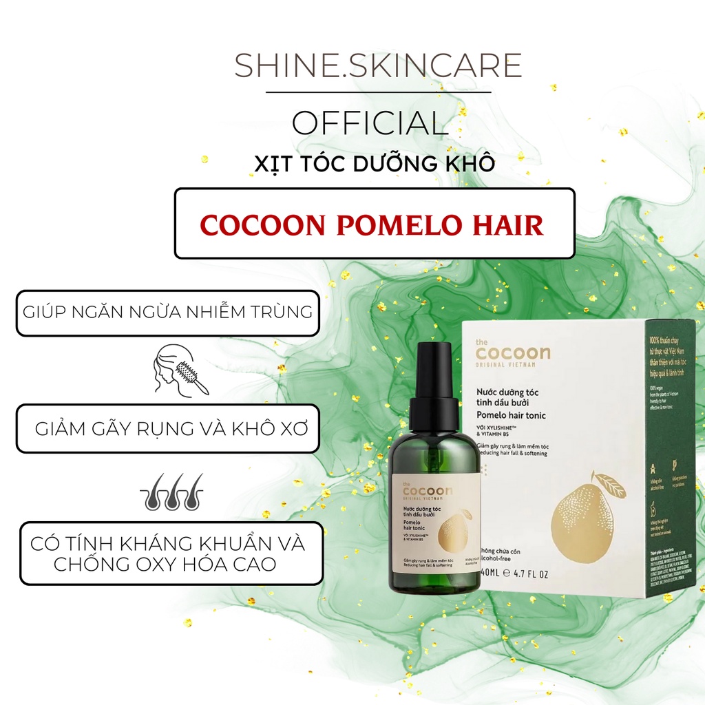 Tinh Dầu Bưởi Nước Dưỡng Tóc Cocoon Pomelo Hair Tonic chai 140ml hàng chính hãng - Shin Official