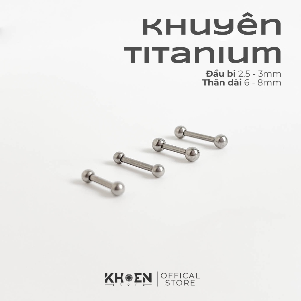 Khuyên bi 2 đầu - Titanium G23- Khoen Store