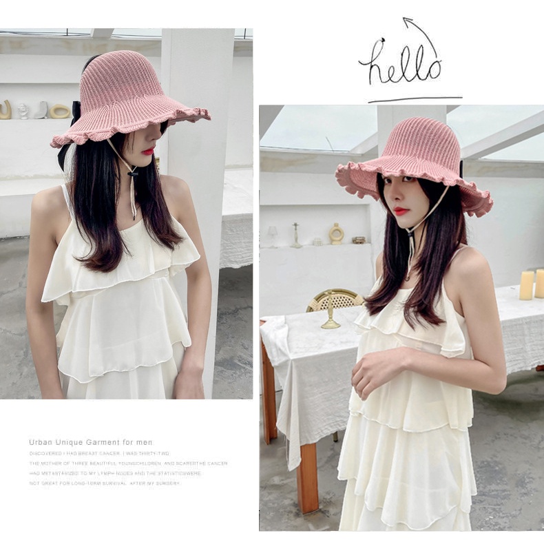 Mũ Nữ Chống Nắng Viền Nhúng Bèo Hở Đầu Gân Tăm P2140