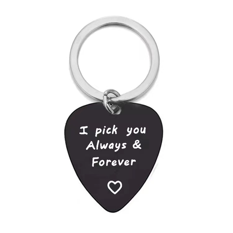 Móc Khóa Inox Hình Cây Gảy Đàn Guitar Làm Quà Tặng Cho Bạn Trai/Cặp Đôi