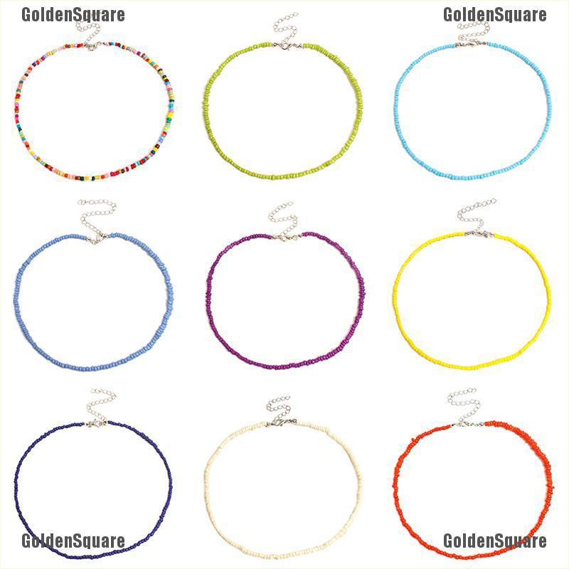 Vòng cổ Hạt Màu Sắc Cầu Vồng Phong Cách Bohemian Dành Cho Nữ