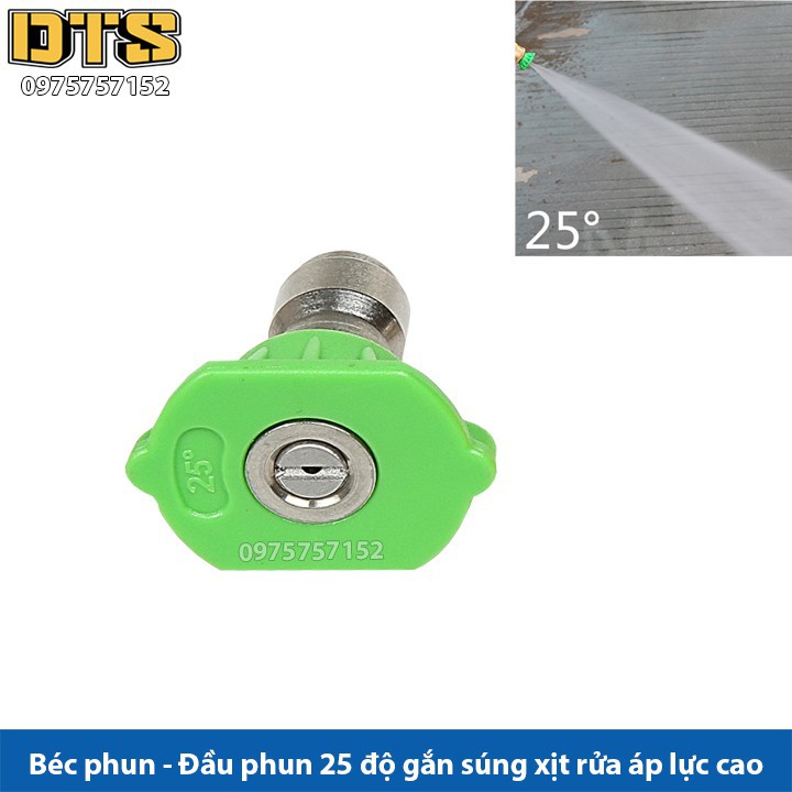 Tổng hợp Béc phun - Đầu béc các góc gắn súng xịt rửa của máy rửa xe áp lực cao - Ren nối nhanh 1/4 inch