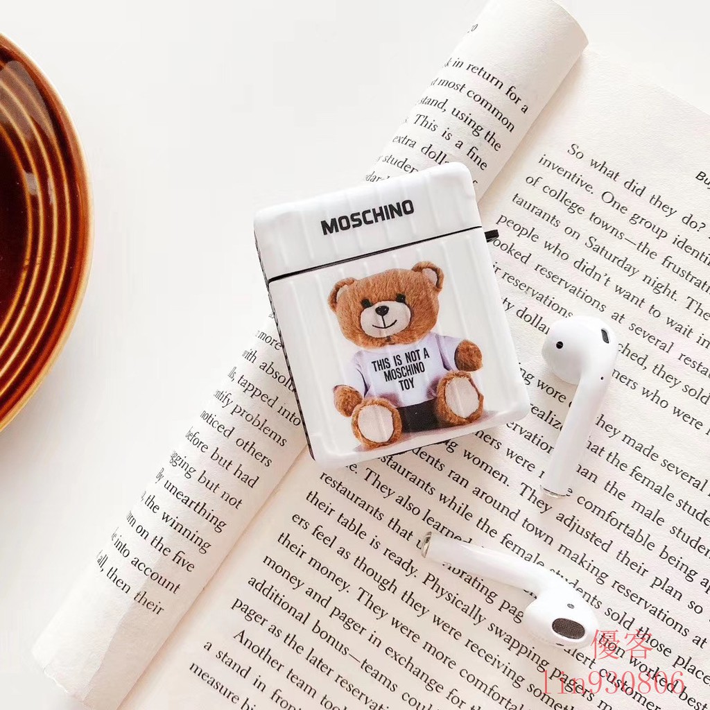 Vỏ Bảo Vệ Hộp Đựng Tai Nghe Airpods Hình Vali Gấu Teddy Dễ Thương Ốp