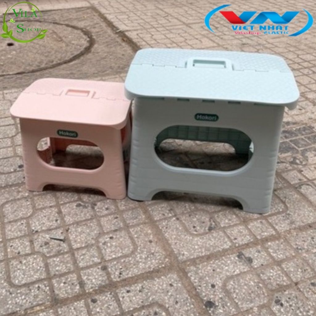 Ghế Nhựa Gấp Gọn Hokori Việt Nhật, Ghế Xếp Lùn, Đẩu Nhựa Gập Gọn Tiết Kiệm Không Gian
