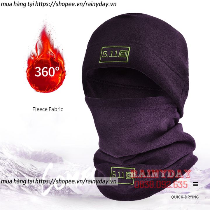 Bộ khăn đa năng đi phượt, khăn ống bịt mặt đa năng chống nắng nam trùm đầu ninja có mũ che mùa đông