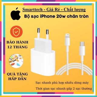 [𝑻𝒂̣̆𝒏𝒈 𝒐̂́𝒑 𝒍𝒖̛𝒏𝒈] Bộ sạc nhanh iPhone 20W Châu Âu Chân Tròn Chính Hãng Dùng Cho Iphone 12 /11/11 Pro Max/X
