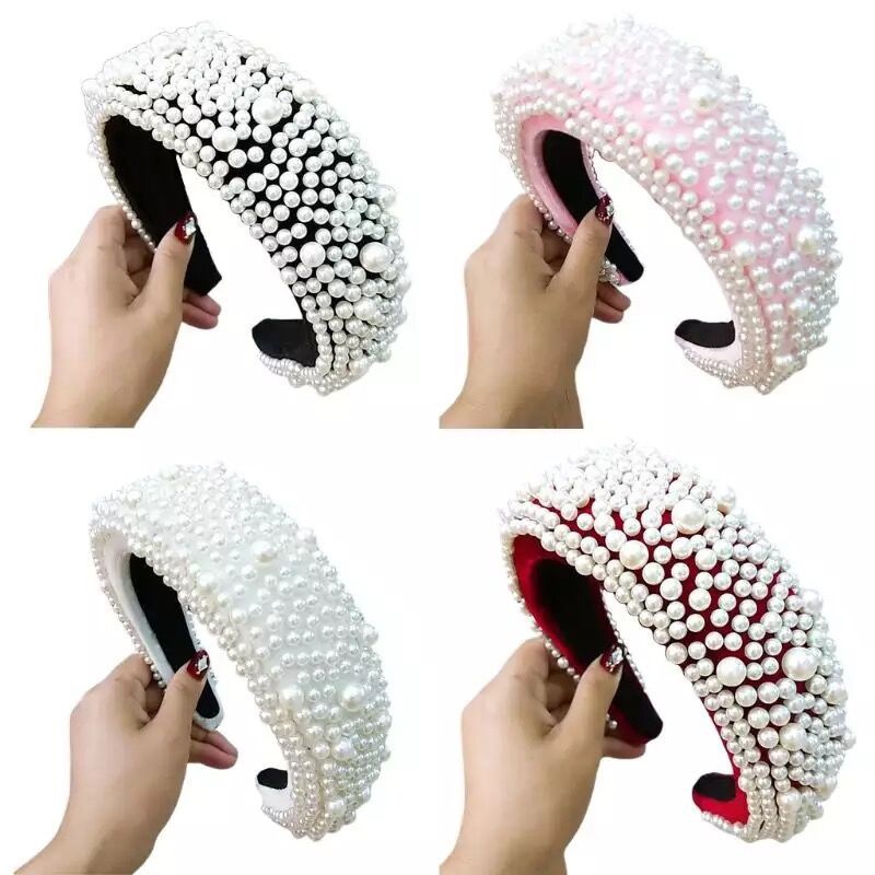 Cài Tóc Đính Hoa Pha Lê Và Ngọc Trai Trắng Sang Trọng Dành Cho Cô Dâu