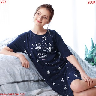 Váy cotton navy họa tiết ngôi sao - Micha V27