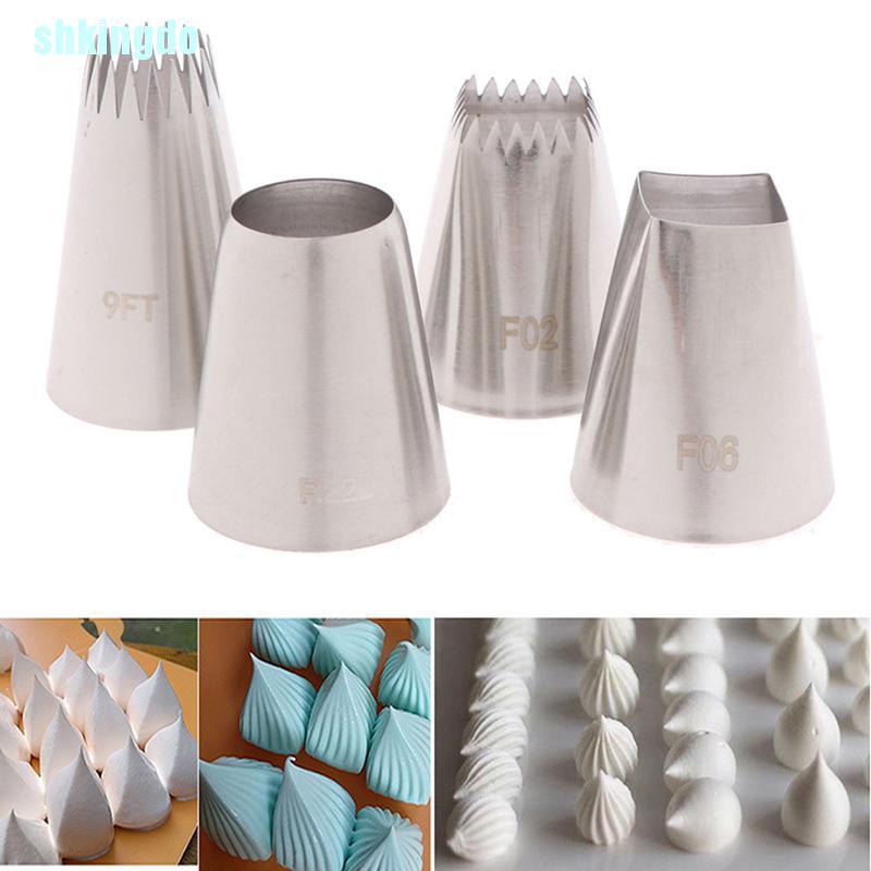 Set 4 Đui Bắt Kem Trang Trí Bánh Bằng Thép Không Gỉ