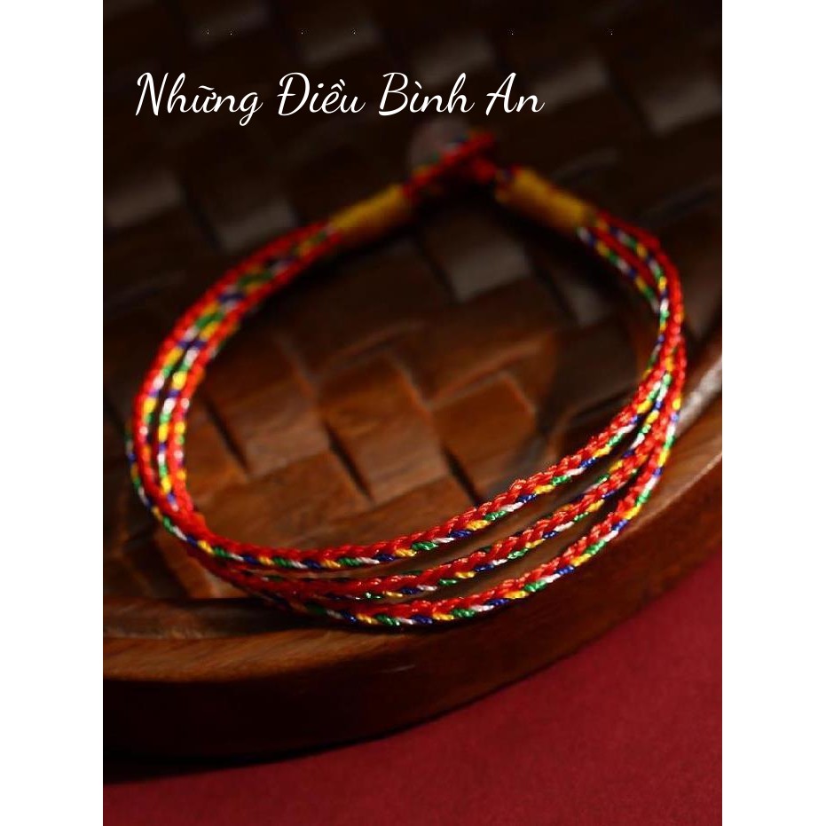 Vòng tay ngũ sắc kết chỉ đỏ Nepal Tây Tạng đã được th.ỉ.n.h mang lại bình an may mắn 💕FREESHIP 50k💕 - Những Điều Bình An