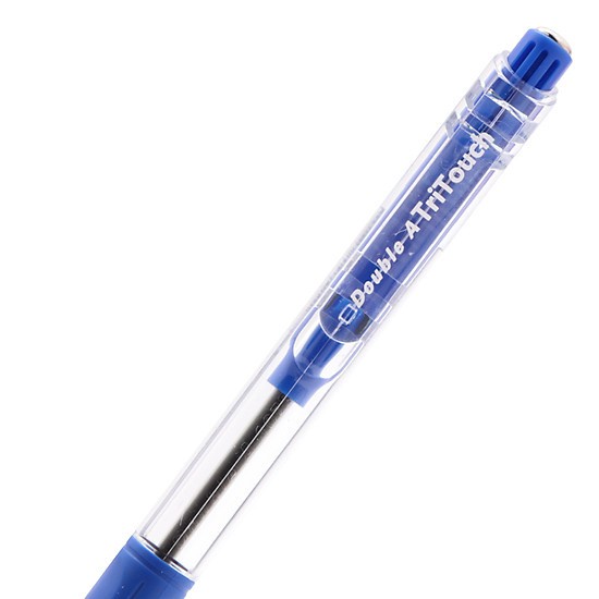 Combo 5 chiêc Bút bi bấm 0.5/ 0.7mm Double A Tri Touch Xanh