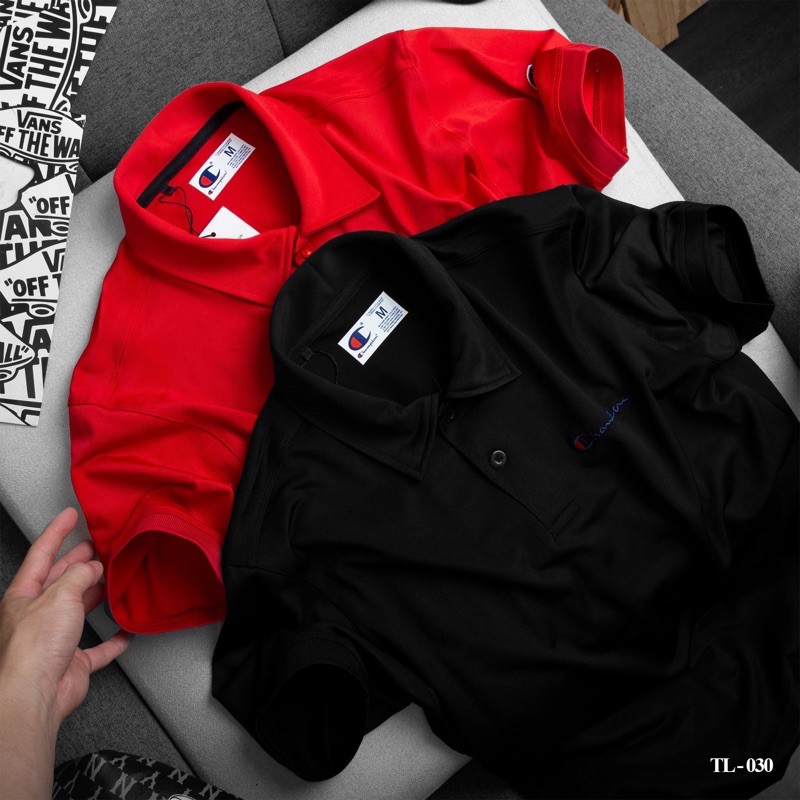 Áo Thun Polo Nam Chpion Cổ Bẻ Áo Polo Nam Vải Cá Sấu Cotton Poly