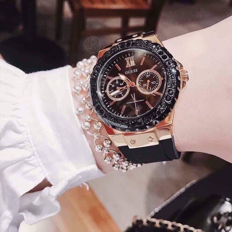 Đồng hồ nữ GU.ESS Limelight Crystal Black Dial Ladies Watch⌚️⌚️