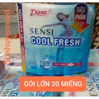 (Siêu tiết kiệm)Băng Diana Sensi Cool Fresh siêu mỏng cánh 20 miếng(GÓI TO)