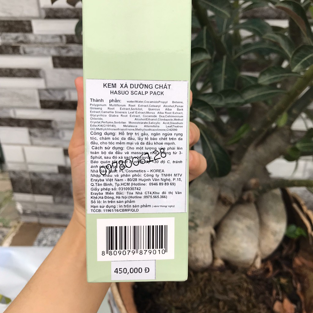 [Hasuo-chính hãng] Kem xả dưỡng chất ngăn rụng và kích thích mọc tóc HASUO Scalp Pack 230ml