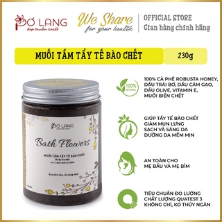 Muối tắm tẩy tế bào chết cà phê - dầu bơ Pơ Lang hũ 230g - giảm mụn lưng dưỡng da sáng mịn