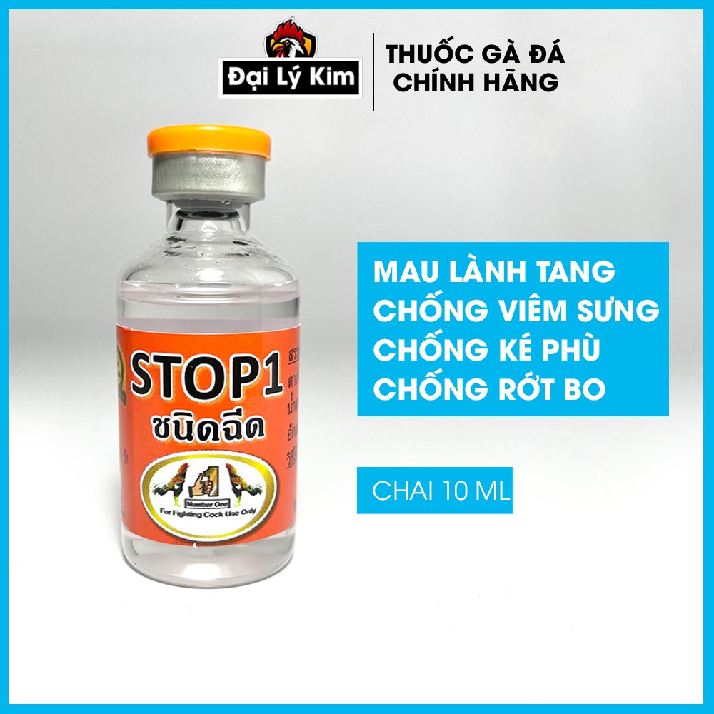 Sản phẩm làm lành tang gà đá Stop1, chai 10ml, nhập khẩu chính hãng Thái Lan