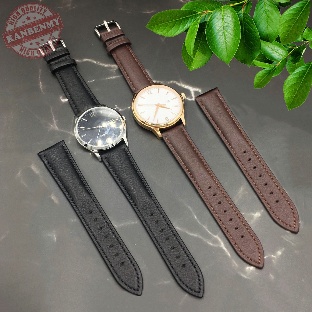 [FULL SIZE] Dây đồng hồ da bò Original cực mềm, dây da chống nước chính hãng Italy (Nâu, Đen)
