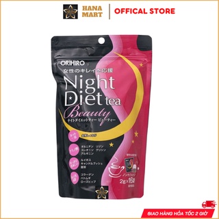 Trà giảm cân Beauty Orihiro Night Diet Tea 16 gói nội địa Nhật Bản, bổ sung collagen thủy phân, giúp da căng mịn