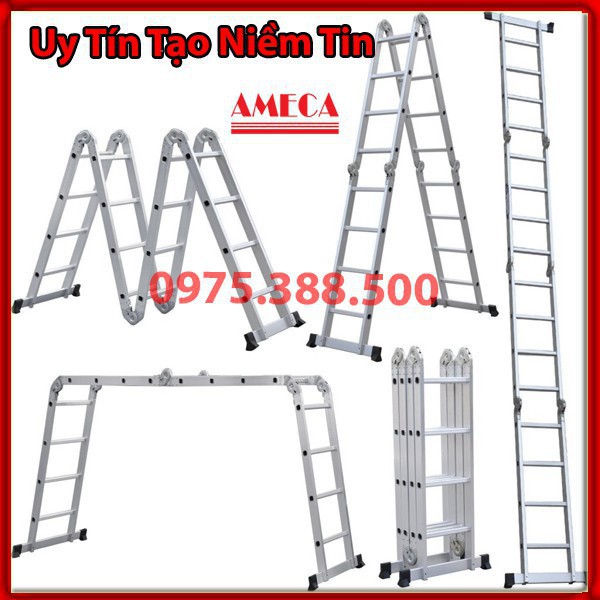 Thang gấp đa năng 4 đoạn AMECA AMC-M205 chữ A cao 2,9m