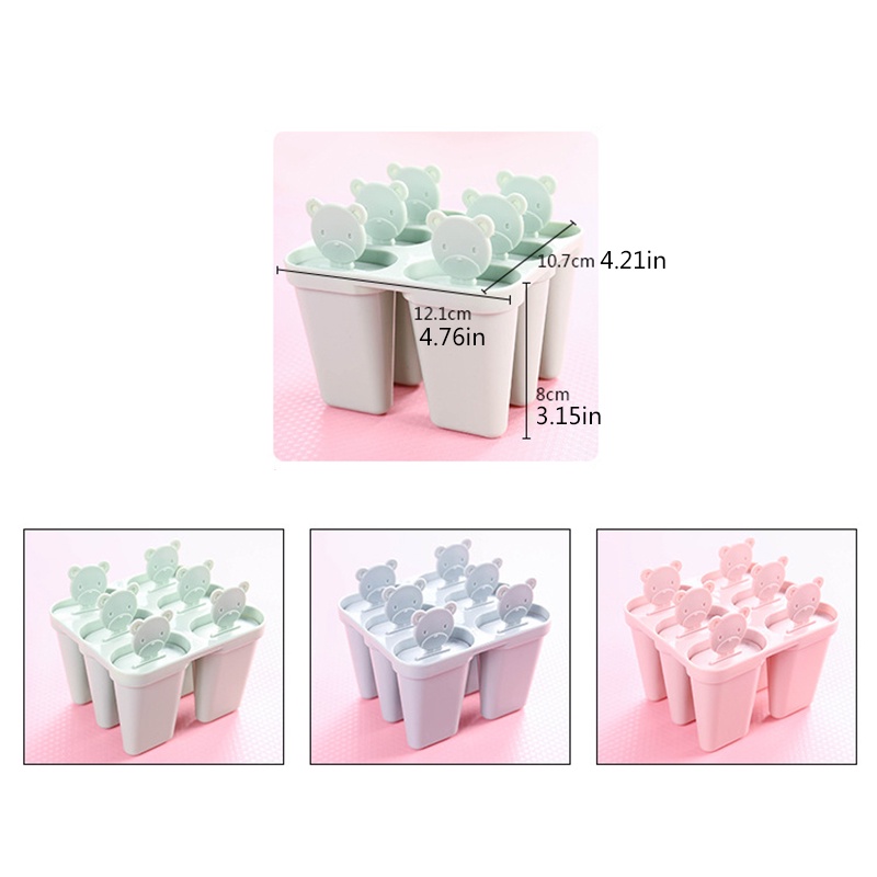 Khuôn Làm Kem Que Hình Gấu Dễ Thương DIY