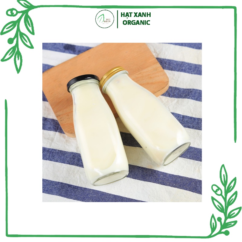 Chai thủy tinh nắp thiếc đựng sữa hạt, nước ép dáng vuông thon, dáng tròn mập 300ml