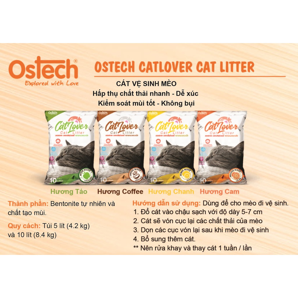 Cát vệ sinh mèo Ostech Catlover Cat Litter 5 Lít