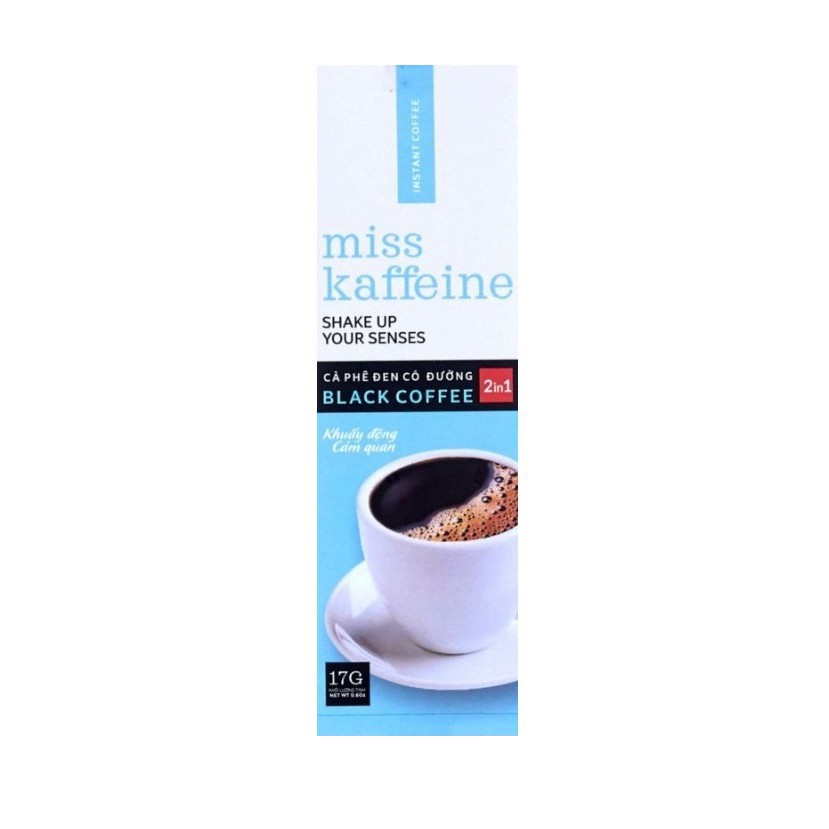01 gói Cà phê hòa tan MISS KAFFEINE 2in1 - Cà phê đen có đường