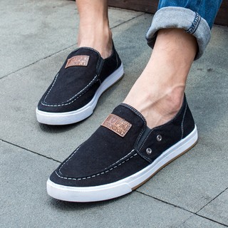 	Giày lười nam vải bò đơn giản mà cực style