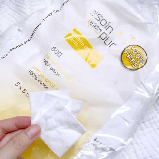Bông tẩy trang cotton Pháp Le Soin Laretat Pur 600 miếng mềm mịn cho da nhạy cảm chính hãng 35515