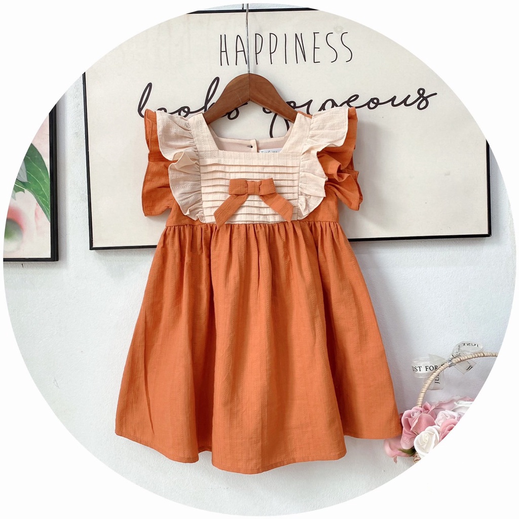 Váy hoa tiểu thư bé gái MINTSCLOSET Mint's Closet màu hồng cổ bèo tay ngắn 1 2 3 4 tuổi - GV0042 - GV0041 - GV0052